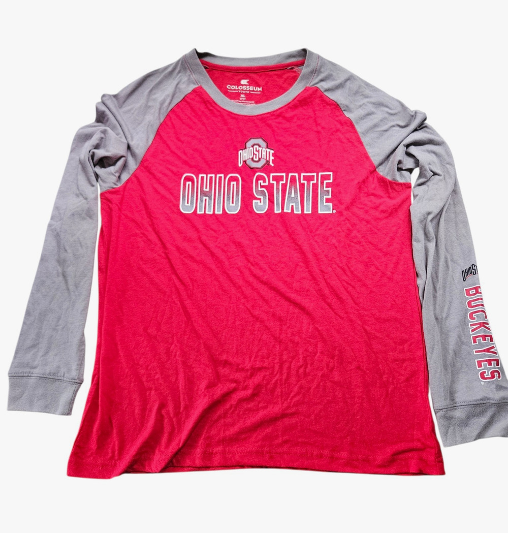 NWT Ohio State Buckeyes Long Sleeve Tee. Colosseum Athletics Red YOUTH XL NWT